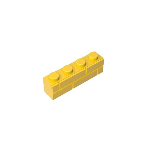 15533 Basic Bricks Brick Special 1x4 mit Mauerziegelprofil, 50 Stück, GDS-632, kompatibel mit Lego Bausteinen, Farbe:Gelb 24 von XYEIUGO