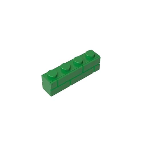 15533 Basic Bricks Brick Special 1x4 mit Mauerziegelprofil, 50 Stück, GDS-632, kompatibel mit Lego Bausteinen, Farbe:Grün 28 von XYEIUGO