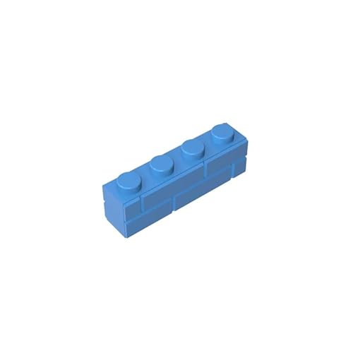 15533 Basic Bricks Brick Special 1x4 mit Mauerziegelprofil, 50 Stück, GDS-632, kompatibel mit Lego Bausteinen, Farbe:Hellblau 102 von XYEIUGO