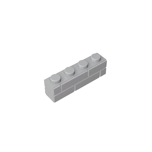 15533 Basic Bricks Brick Special 1x4 mit Mauerziegelprofil, 50 Stück, GDS-632, kompatibel mit Lego Bausteinen, Farbe:Hellgrau 194 von XYEIUGO