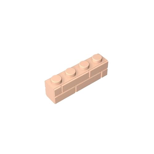 15533 Basic Bricks Brick Special 1x4 mit Mauerziegelprofil, 50 Stück, GDS-632, kompatibel mit Lego Bausteinen, Farbe:Hellhaut 283 von XYEIUGO