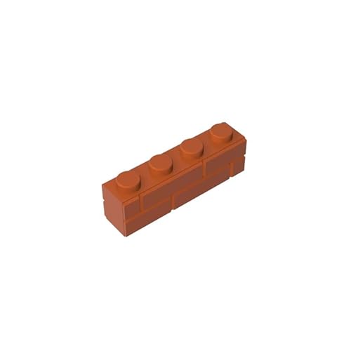 15533 Basic Bricks Brick Special 1x4 mit Mauerziegelprofil, 50 Stück, GDS-632, kompatibel mit Lego Bausteinen, Farbe:Kaffeebraun 38 von XYEIUGO