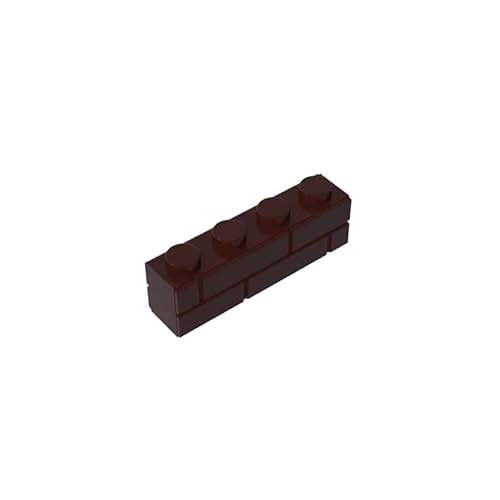 15533 Basic Bricks Brick Special 1x4 mit Mauerziegelprofil, 50 Stück, GDS-632, kompatibel mit Lego Bausteinen, Farbe:Kastanienbraun 308 von XYEIUGO