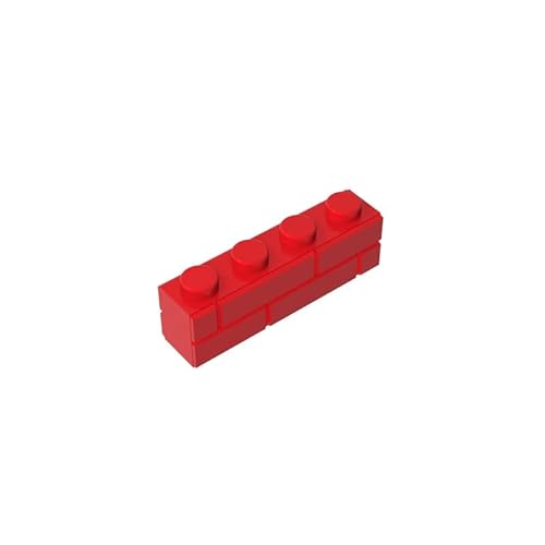 15533 Basic Bricks Brick Special 1x4 mit Mauerziegelprofil, 50 Stück, GDS-632, kompatibel mit Lego Bausteinen, Farbe:Rot 21 von XYEIUGO