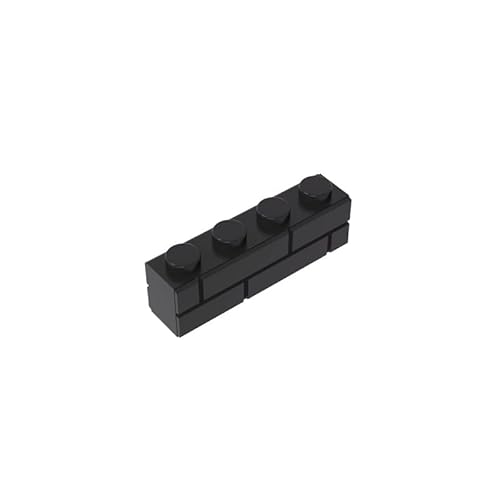 15533 Basic Bricks Brick Special 1x4 mit Mauerziegelprofil, 50 Stück, GDS-632, kompatibel mit Lego Bausteinen, Farbe:Schwarz 26 von XYEIUGO