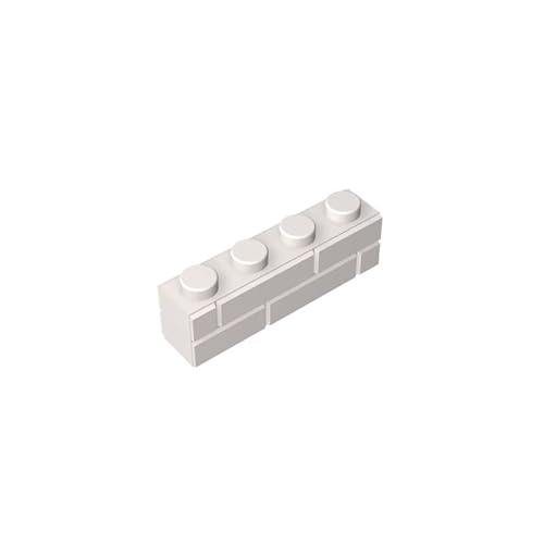 15533 Basic Bricks Brick Special 1x4 mit Mauerziegelprofil, 50 Stück, GDS-632, kompatibel mit Lego Bausteinen, Farbe:Weiß 1 von XYEIUGO
