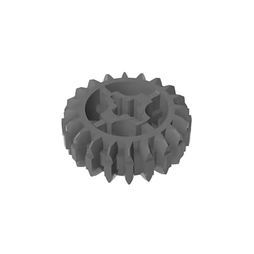 18575 Gear Technic Gear 20 Zähne Doppelschräge mit Achsloch, Typ 1 [+ Öffnung], 10TE, GDS-1103, kompatibel mit Lego Bausteinen, Farbe:Dunkelgrau 199 von XYEIUGO