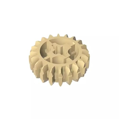 18575 Gear Technic Gear 20 Zähne Doppelschräge mit Achsloch, Typ 1 [+ Öffnung], 10TE, GDS-1103, kompatibel mit Lego Bausteinen, Farbe:Hellbraun 5 von XYEIUGO
