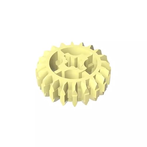 18575 Gear Technic Gear 20 Zähne Doppelschräge mit Achsloch, Typ 1 [+ Öffnung], 10TE, GDS-1103, kompatibel mit Lego Bausteinen, Farbe:Hellgelb 19 von XYEIUGO