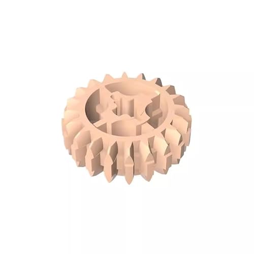 18575 Gear Technic Gear 20 Zähne Doppelschräge mit Achsloch, Typ 1 [+ Öffnung], 10TE, GDS-1103, kompatibel mit Lego Bausteinen, Farbe:Hellhaut 283 von XYEIUGO