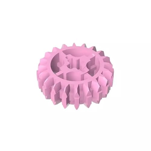 18575 Gear Technic Gear 20 Zähne Doppelschräge mit Achsloch, Typ 1 [+ Öffnung], 10TE, GDS-1103, kompatibel mit Lego Bausteinen, Farbe:Leuchtendes Pink 222 von XYEIUGO