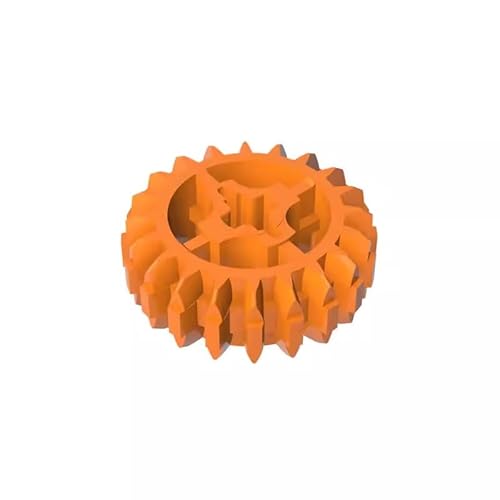 18575 Gear Technic Gear 20 Zähne Doppelschräge mit Achsloch, Typ 1 [+ Öffnung], 10TE, GDS-1103, kompatibel mit Lego Bausteinen, Farbe:Orange 106 von XYEIUGO