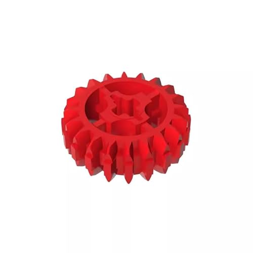 18575 Gear Technic Gear 20 Zähne Doppelschräge mit Achsloch, Typ 1 [+ Öffnung], 10TE, GDS-1103, kompatibel mit Lego Bausteinen, Farbe:Rot 21 von XYEIUGO