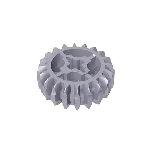 18575 Gear Technic Gear 20 Zähne Doppelschräge mit Achsloch, Typ 1 [+ Öffnung], 10TE, GDS-1103, kompatibel mit Lego Bausteinen, Farbe:Silbergrau 315 von XYEIUGO