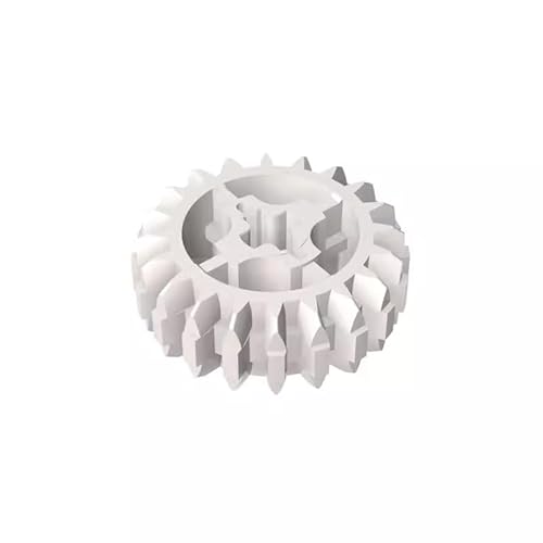 18575 Gear Technic Gear 20 Zähne Doppelschräge mit Achsloch, Typ 1 [+ Öffnung], 10TE, GDS-1103, kompatibel mit Lego Bausteinen, Farbe:Weiß 1 von XYEIUGO