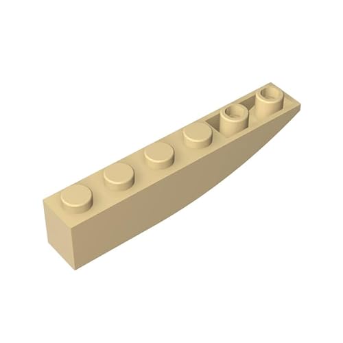 41763 Gewölbter Ziegelstein, gebogen, 6x1, umgekehrt, 10 Stück, GDS-739, kompatibel mit Lego Bausteinen, Farbe:Hellbraun 5 von XYEIUGO