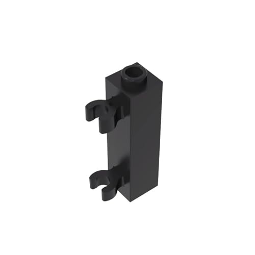 60583 Scharnier Brick Brick Special 1x1x3 mit 2 Clips vertikal [Hohlbolzen, offene O-Clips] 10 Stück GDS-738 kompatibel mit Lego Bausteinen, Farbe:Schwarz 26 von XYEIUGO
