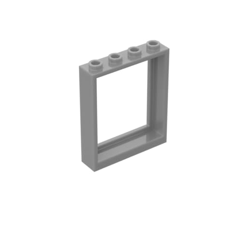 6154 Türrahmen 1x4x4 (Aufzug), 10 Stück, GDS-765, kompatibel mit Lego Bausteinen, Farbe:Silbergrau 315 von XYEIUGO