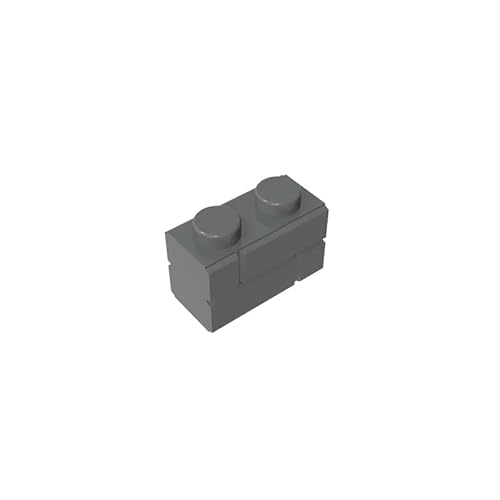 98283 Basic Bricks Brick Special 1x2 mit Mauerziegelprofil, 10 Stück, GDS-631, kompatibel mit Lego Bausteinen, Farbe:Dunkelgrau 199 von XYEIUGO