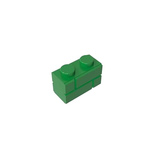 98283 Basic Bricks Brick Special 1x2 mit Mauerziegelprofil, 10 Stück, GDS-631, kompatibel mit Lego Bausteinen, Farbe:Grün 28 von XYEIUGO