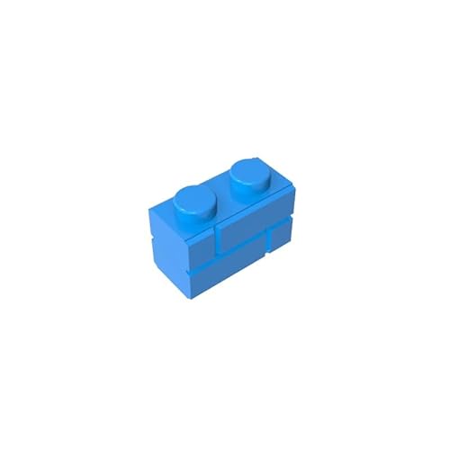 98283 Basic Bricks Brick Special 1x2 mit Mauerziegelprofil, 10 Stück, GDS-631, kompatibel mit Lego Bausteinen, Farbe:Himmelblau 321 von XYEIUGO
