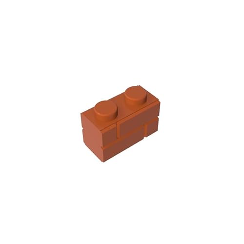 98283 Basic Bricks Brick Special 1x2 mit Mauerziegelprofil, 10 Stück, GDS-631, kompatibel mit Lego Bausteinen, Farbe:Kaffeebraun 38 von XYEIUGO