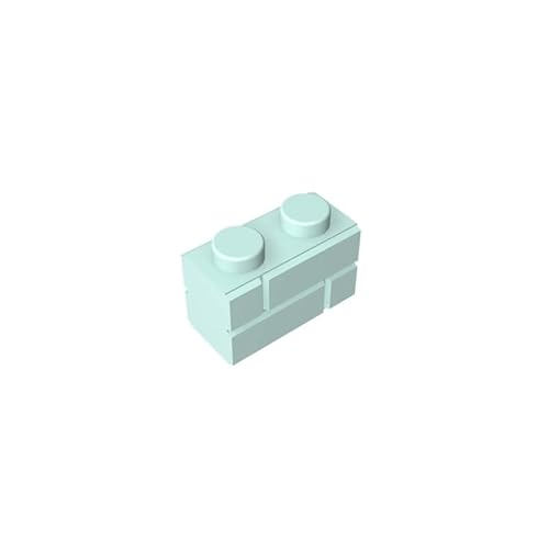 98283 Basic Bricks Brick Special 1x2 mit Mauerziegelprofil, 10 Stück, GDS-631, kompatibel mit Lego Bausteinen, Farbe:Pastellgrün 323 von XYEIUGO