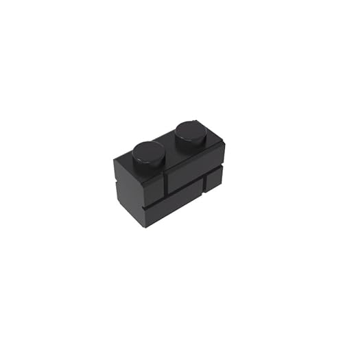 98283 Basic Bricks Brick Special 1x2 mit Mauerziegelprofil, 10 Stück, GDS-631, kompatibel mit Lego Bausteinen, Farbe:Schwarz 26 von XYEIUGO