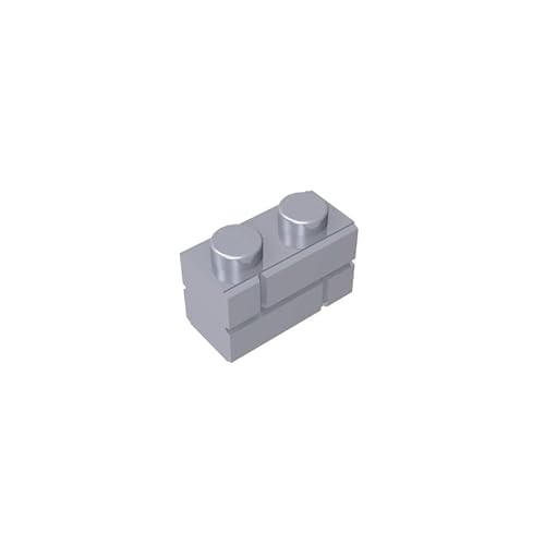 98283 Basic Bricks Brick Special 1x2 mit Mauerziegelprofil, 10 Stück, GDS-631, kompatibel mit Lego Bausteinen, Farbe:Silbergrau 315 von XYEIUGO