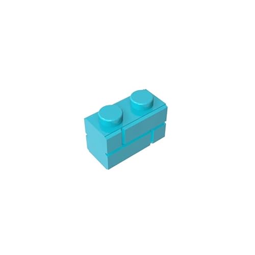 98283 Basic Bricks Brick Special 1x2 mit Mauerziegelprofil, 10 Stück, GDS-631, kompatibel mit Lego Bausteinen, Farbe:Smaragdgrün 322 von XYEIUGO