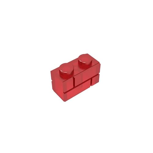 98283 Basic Bricks Brick Special 1x2 mit Mauerziegelprofil, 10 Stück, GDS-631, kompatibel mit Lego Bausteinen, Farbe:Transparentes Rot 41 von XYEIUGO