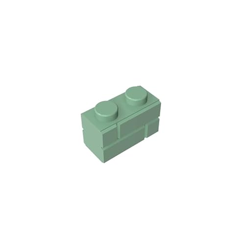 98283 Basic Bricks Brick Special 1x2 mit Mauerziegelprofil, 10 Stück, GDS-631, kompatibel mit Lego Bausteinen, Farbe:Verlaufgrün 151 von XYEIUGO