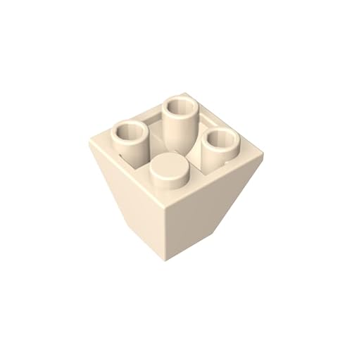 GDS-1040 Neigung, umgekehrt, 45 °, 2 x 2, doppelt konvex, 50 Stück, kompatibel mit Lego 3676 6123840, DIY-Teile und MOC-Komponenten für große Ziegelmarken, Farbe:Weißgelb von XYEIUGO