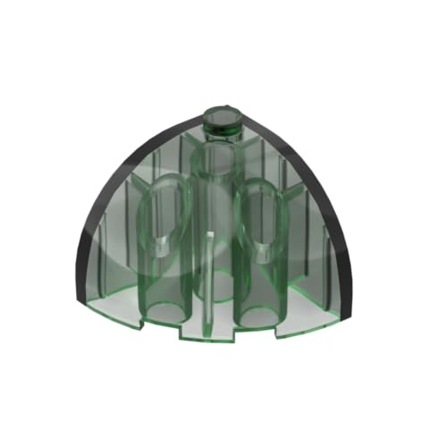 GDS-1078 Brick Round Corner 332 Dome Top, 50TE, kompatibel mit Lego 88293, DIY-Teilen und MOC-Komponenten für die wichtigsten Ziegelmarken, Farbe:Transparentes Grün 48 von XYEIUGO