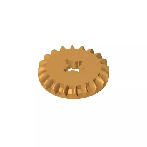GDS-1104 Technic Gear 20 Zähne, Abschrägung, 50TE, kompatibel mit Lego 1104 32198, DIY-Teile und MOC-Komponenten für große Ziegelmarken, Farbe:Goldgelb 297 von XYEIUGO