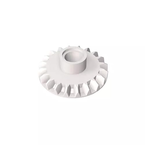 GDS-1105 Technic Gear 20 Zähne, Abschrägung mit Stiftloch, 50TE, kompatibel mit Lego 87407, DIY-Teilen und MOC-Komponenten für große Ziegelmarken, Farbe:Weiß 1 von XYEIUGO