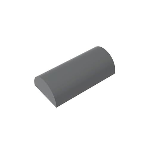 GDS-1115 Brick Curved 2x4 ohne Nieten, Gebogene Oberseite, 50TE, kompatibel mit Lego 6192, 4295572, 4590786, DIY-Teile und MOC-Komponenten für große Ziegelmarken, Farbe:Dunkelgrau 199 von XYEIUGO