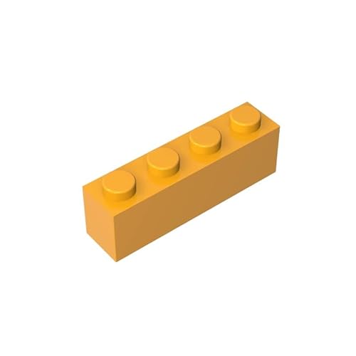 GDS-534 Baustein, 1x4, 50 Stück, kompatibel mit Lego 3010, 3066, 4211394, DIY-Teile und MOC-Komponenten für große Ziegelmarken, Farbe:Dunkelgelb 191 von XYEIUGO