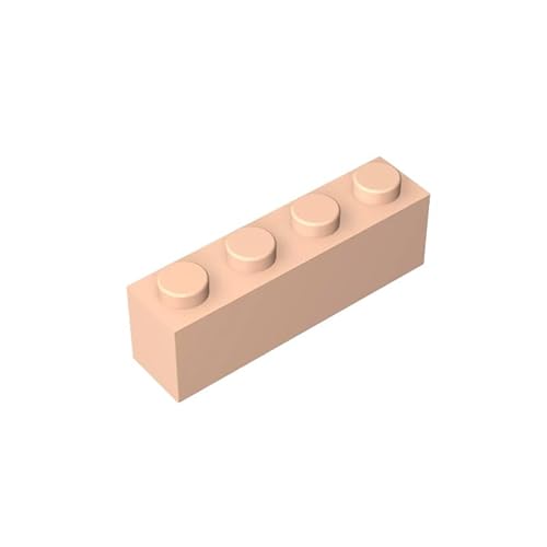 GDS-534 Baustein, 1x4, 50 Stück, kompatibel mit Lego 3010, 3066, 4211394, DIY-Teile und MOC-Komponenten für große Ziegelmarken, Farbe:Hellhaut 283 von XYEIUGO