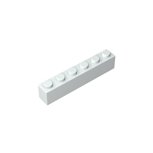 GDS-535 Brick 1x6, 50 Stück, kompatibel mit Lego 3009 DIY-Teilen und MOC-Komponenten für große Bausteinmarken, Farbe:Cremeweiß von XYEIUGO