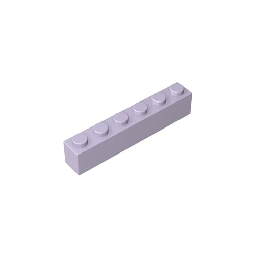 GDS-535 Brick 1x6, 50 Stück, kompatibel mit Lego 3009 DIY-Teilen und MOC-Komponenten für große Bausteinmarken, Farbe:Flieder von XYEIUGO