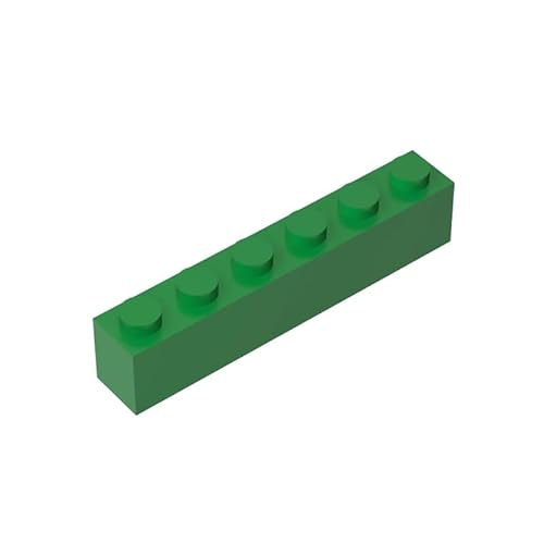 GDS-535 Brick 1x6, 50 Stück, kompatibel mit Lego 3009 DIY-Teilen und MOC-Komponenten für große Bausteinmarken, Farbe:Grün 28 von XYEIUGO