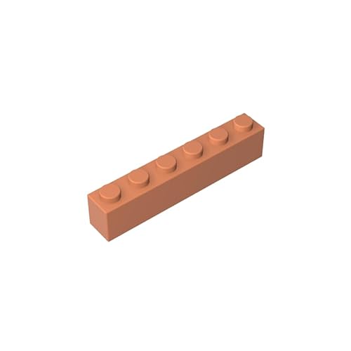GDS-535 Brick 1x6, 50 Stück, kompatibel mit Lego 3009 DIY-Teilen und MOC-Komponenten für große Bausteinmarken, Farbe:Mittelhautfarben von XYEIUGO