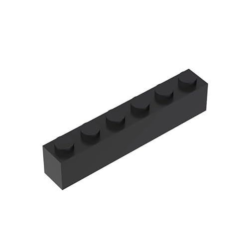 GDS-535 Brick 1x6, 50 Stück, kompatibel mit Lego 3009 DIY-Teilen und MOC-Komponenten für große Bausteinmarken, Farbe:Schwarz 26 von XYEIUGO