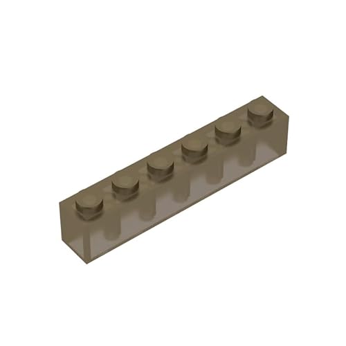 GDS-535 Brick 1x6, 50 Stück, kompatibel mit Lego 3009 DIY-Teilen und MOC-Komponenten für große Bausteinmarken, Farbe:Trans Black 111 von XYEIUGO