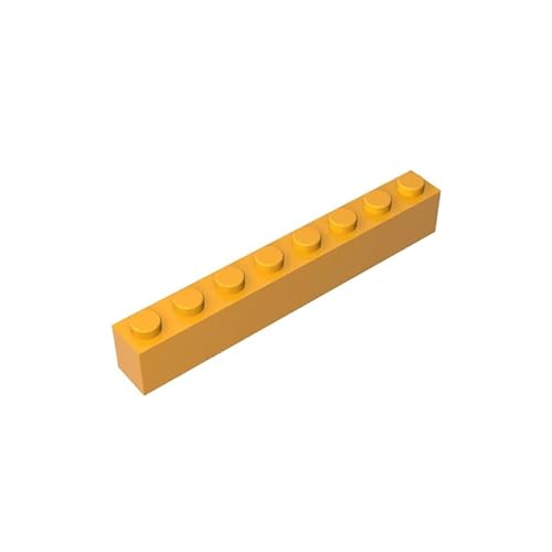 GDS-536 Brick 1x8, 50 Stück, kompatibel mit Lego 3008 DIY-Teilen und MOC-Komponenten für große Bausteinmarken, Farbe:Dunkelgelb 191 von XYEIUGO