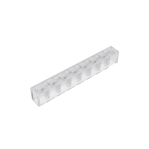 GDS-536 Brick 1x8, 50 Stück, kompatibel mit Lego 3008 DIY-Teilen und MOC-Komponenten für große Bausteinmarken, Farbe:Volltransparent/Klar 40 von XYEIUGO