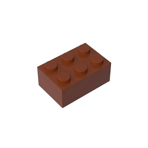 GDS-541 Brick 2x3, 50 Stück, kompatibel mit Lego 3002 DIY-Teilen und MOC-Komponenten für große Bausteinmarken, Farbe:Braun 192 von XYEIUGO