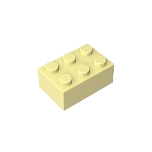 GDS-541 Brick 2x3, 50 Stück, kompatibel mit Lego 3002 DIY-Teilen und MOC-Komponenten für große Bausteinmarken, Farbe:Hellgelb 19 von XYEIUGO