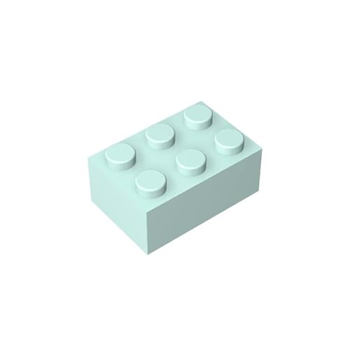 GDS-541 Brick 2x3, 50 Stück, kompatibel mit Lego 3002 DIY-Teilen und MOC-Komponenten für große Bausteinmarken, Farbe:Pastellgrün 323 von XYEIUGO